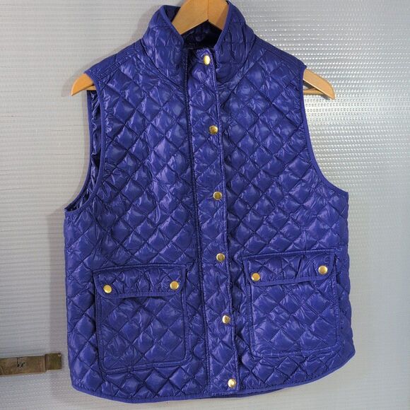 J. Crew Quilted puffer Vest Purple Size Large - Picture 1 of 7